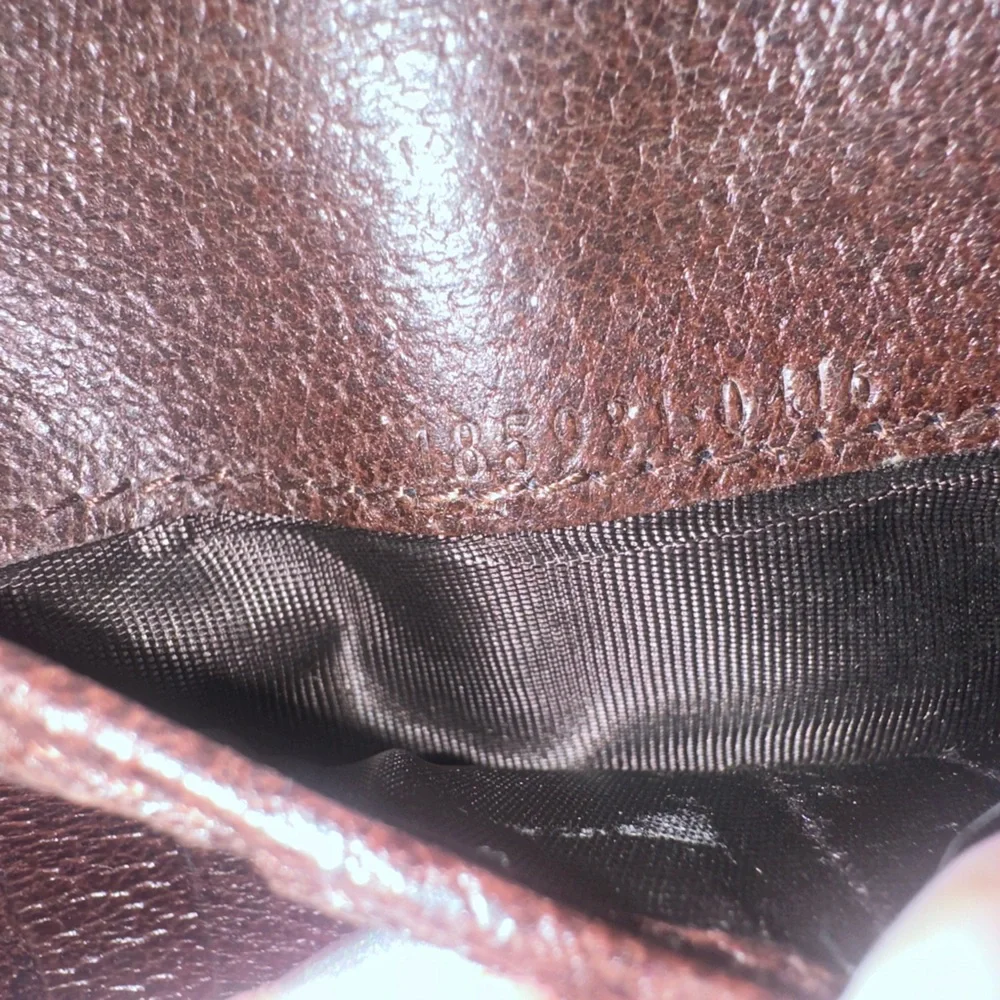 Gucci Sherry Line Red/Green Stripe GG brown canvas leather wallet with dust bag - Picture 4 of 13